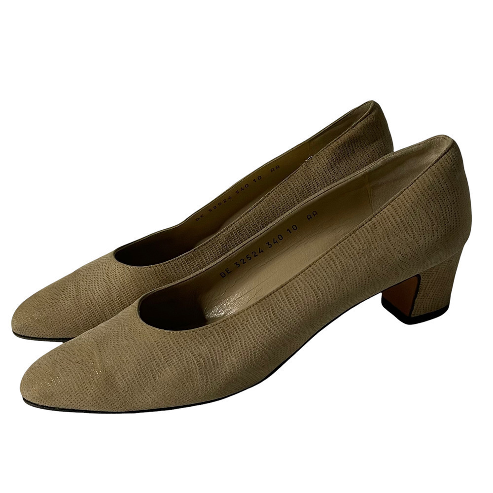 SALVATORE Ferragamo Leather Square Block Heel Size 10